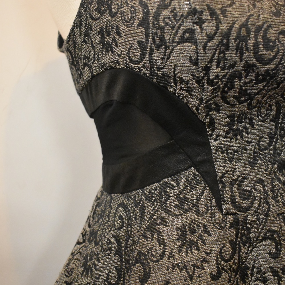 BCBG Printed Dress w/ Leather Striping - Picture 3 of 7
